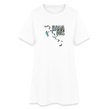 Watercolor Map Bahamas - Women’s T-Shirt Dress - white - Front