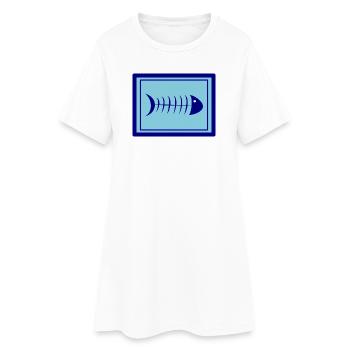 SARDINE. FISH. APRIL FOOL. EASTER. SEA - Women’s T-Shirt Dress - white - Front