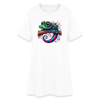 Gecko - Robe T-shirt Femme - blanc - Devant