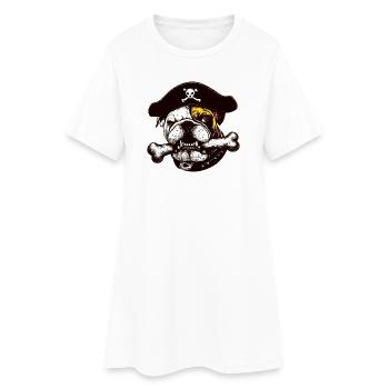 Chien Pirate Bouledogue - Robe T-shirt Femme - blanc - Devant