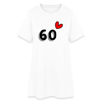 60. 60 ANS. 60e ANNIVERSAIRE. ANNIVERSAIRE 60 ANS. - Robe T-shirt Femme - blanc - Devant
