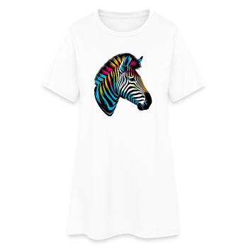 Zèbre - Robe T-shirt Femme - blanc - Devant