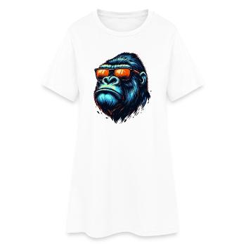 Gorillas with Sunglasses - Women’s T-Shirt Dress - white - Front