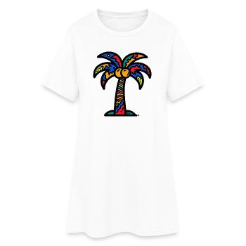 Palmier - Robe T-shirt Femme - blanc - Devant