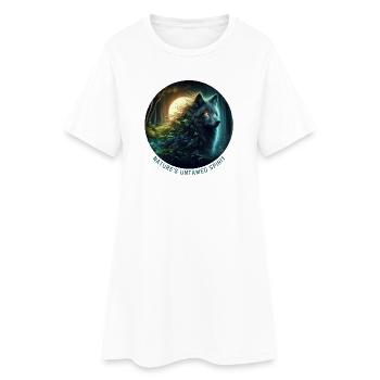 The Wolf in the Night Forest - Women’s T-Shirt Dress - white - Front