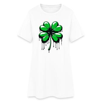 Four-leaf clover - Women’s T-Shirt Dress - white - Front