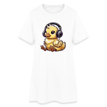 Motif de casque de poussin mignon - Robe T-shirt Femme - blanc - Devant
