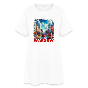 Varsovie - Robe T-shirt Femme - blanc - Devant