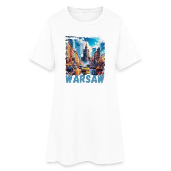 Varsovie - Robe T-shirt Femme - blanc - Devant