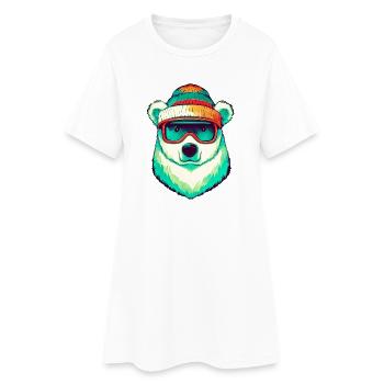 Ours blanc - Robe T-shirt Femme - blanc - Devant
