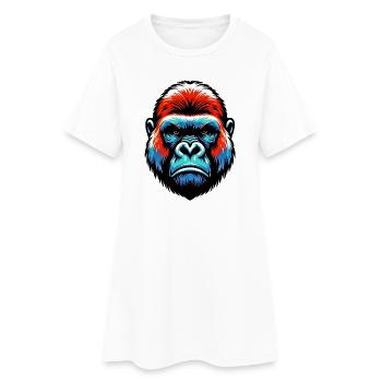 Gorilla - Frauen T-Shirt-Kleid - Weiß - Vorne