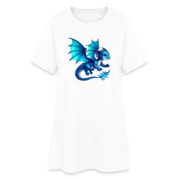 Drache - Frauen T-Shirt-Kleid - Weiß - Vorne