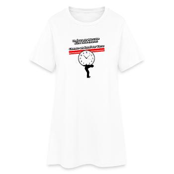 Un lundi sur terre - Robe T-shirt Femme - blanc - Devant