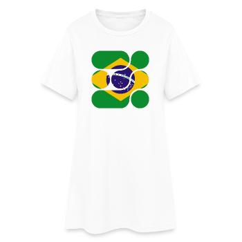 OCHOOO - Brasilien - Frauen T-Shirt-Kleid - Weiß - Vorne