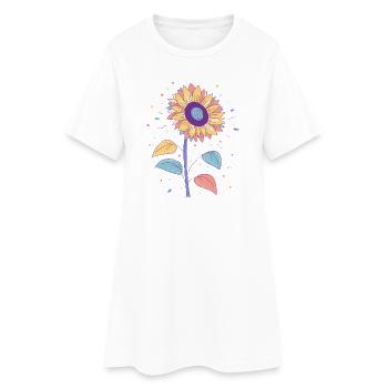 Tournesol - Robe T-shirt Femme - blanc - Devant
