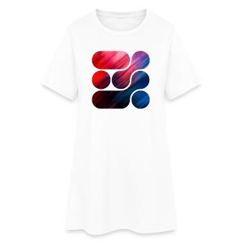 OCHOOO - Red and Blue - Women’s T-Shirt Dress - white - Front
