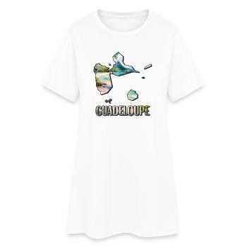 Carte aquarelle Guadeloupe - Robe T-shirt Femme - blanc - Devant