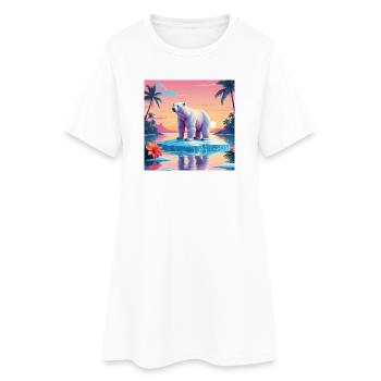 Ours blanc - Robe T-shirt Femme - blanc - Devant