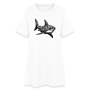 Requin - Robe T-shirt Femme - blanc - Devant