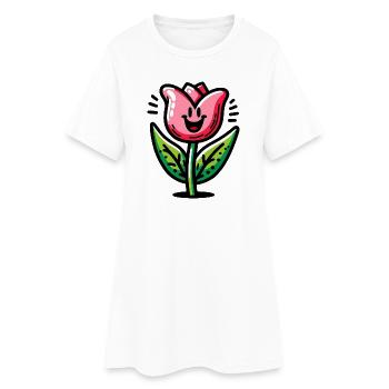 Tulipe - Robe T-shirt Femme - blanc - Devant