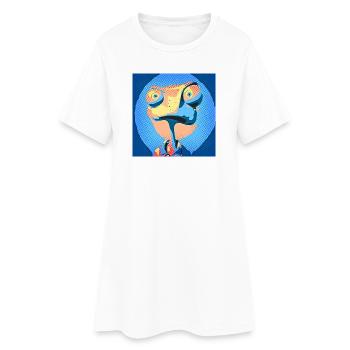 Caméléon Pop Art aux couleurs néon - Robe T-shirt Femme - blanc - Devant