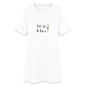 Mein Glas - Dein Glas - Frauen T-Shirt-Kleid - Weiß - Vorne