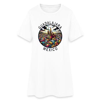 Guadalajara Mexiko Städte Design - Frauen T-Shirt-Kleid - Weiß - Vorne