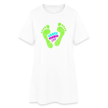Dance Bounce Live pieds nus vert néon - Robe T-shirt Femme - blanc - Devant