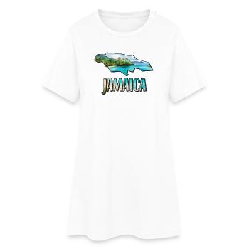 Carte à l’aquarelle de la Jamaïque - Robe T-shirt Femme - blanc - Devant
