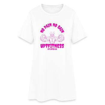 No Pain No Gain Viking With Barbell - Women’s T-Shirt Dress - white - Front