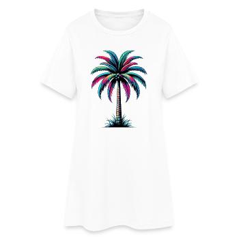 Palmier - Robe T-shirt Femme - blanc - Devant