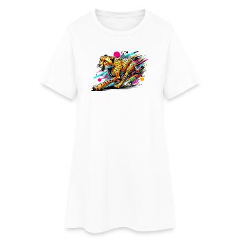 Guépard - Robe T-shirt Femme - blanc - Devant