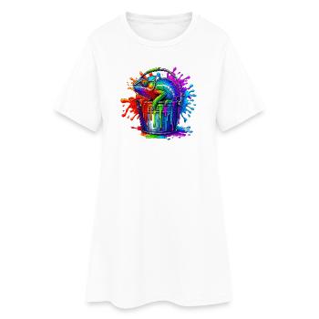 Caméléon - Robe T-shirt Femme - blanc - Devant