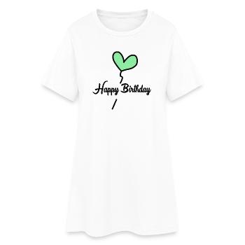 HAPPY BIRTHDAY. JOYEUX ANNIVERSAIRE. ANNIVERSAIRE. - Robe T-shirt Femme - blanc - Devant