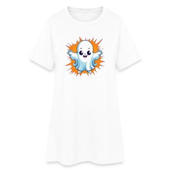 Fantôme d’Halloween - Robe T-shirt Femme - blanc - Devant