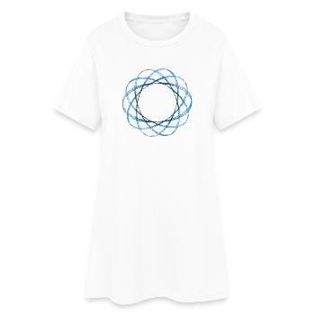 Forme géométrique (mod.) sertie - Robe T-shirt Femme - blanc - Devant
