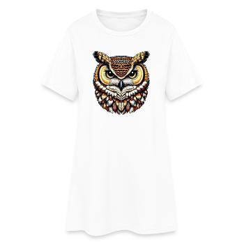 Hibou - Robe T-shirt Femme - blanc - Devant