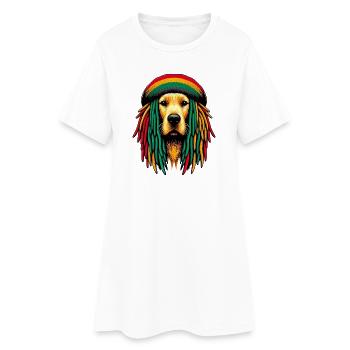 Chien Rasta Jamaïque Jamaïque Jamaïque Jamaïcain - Robe T-shirt Femme - blanc - Devant