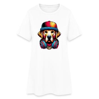 Chien - Robe T-shirt Femme - blanc - Devant