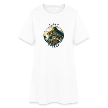 Design de l'île de Corfou en Grèce - Robe T-shirt Femme - blanc - Devant