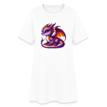Drache - Frauen T-Shirt-Kleid - Weiß - Vorne