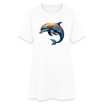 Dolphin - Women’s T-Shirt Dress - white - Front