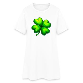 Four-leaf clover - Women’s T-Shirt Dress - white - Front
