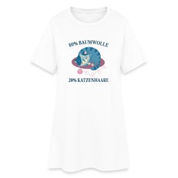 Chats, Poils de chat, Amoureux des chats, - Robe T-shirt Femme - blanc - Devant