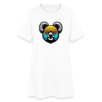 Koala - Frauen T-Shirt-Kleid - Weiß - Vorne