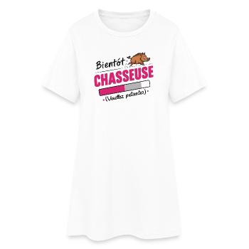 bientôt chasseuse - Robe T-shirt Femme - blanc - Devant