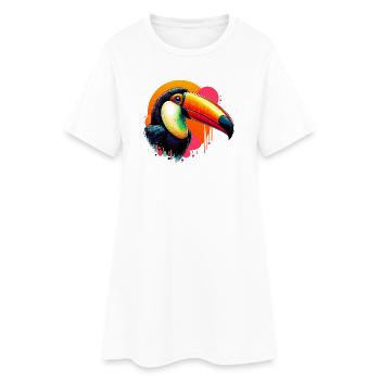 Toucan - Robe T-shirt Femme - blanc - Devant
