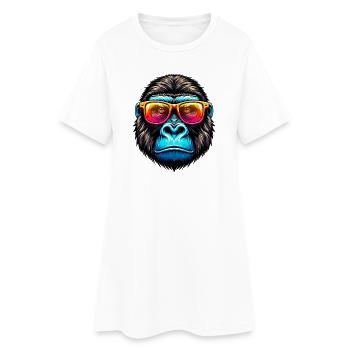 Gorilles avec lunettes de soleil - Robe T-shirt Femme - blanc - Devant