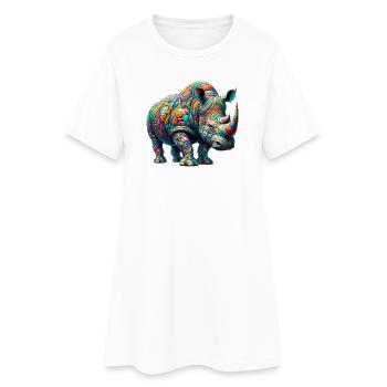 Rhinocéros - Robe T-shirt Femme - blanc - Devant