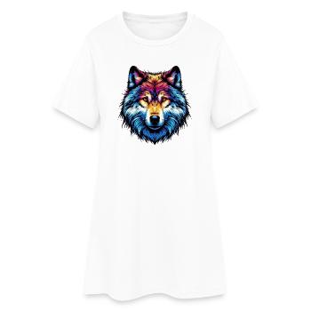 Wolf - Women’s T-Shirt Dress - white - Front